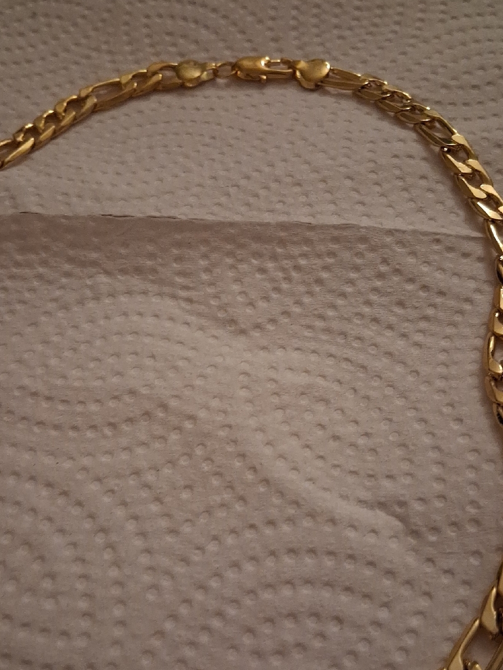 Gold Tone Figaro Chain Necklace - Women